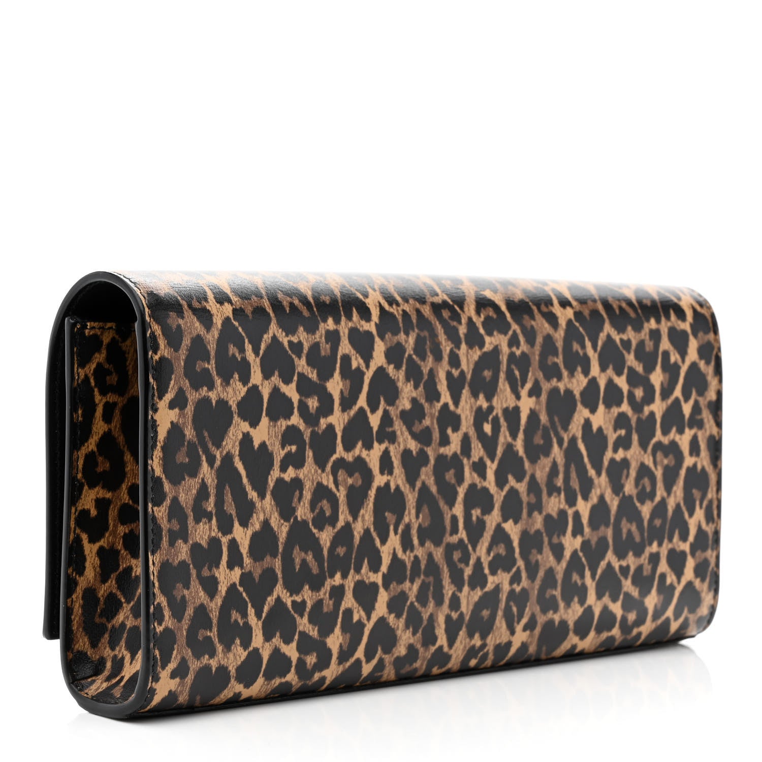Saint Laurent Calfskin Heart Leopard Printed Classic Monogram Kate Tassel Clutch Naturale 3 of 10