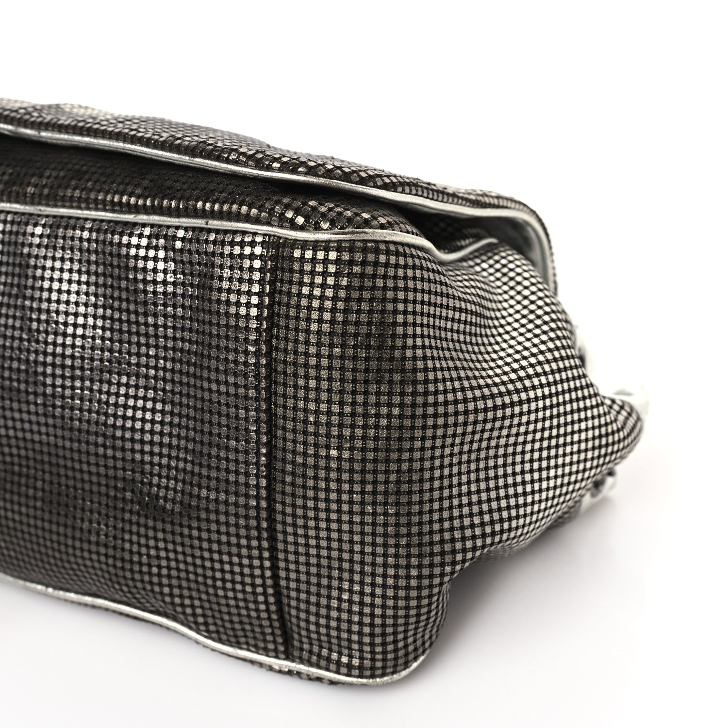 Chanel Metallic Lambskin Perforated Hollywood Accordion Flap Bag Silver 9 of 10