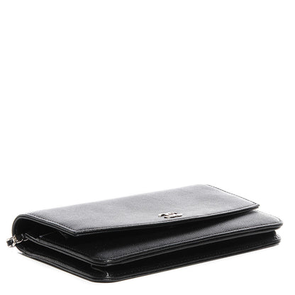 Chanel Caviar Sevruga Wallet On Chain WOC Black 4 of 9