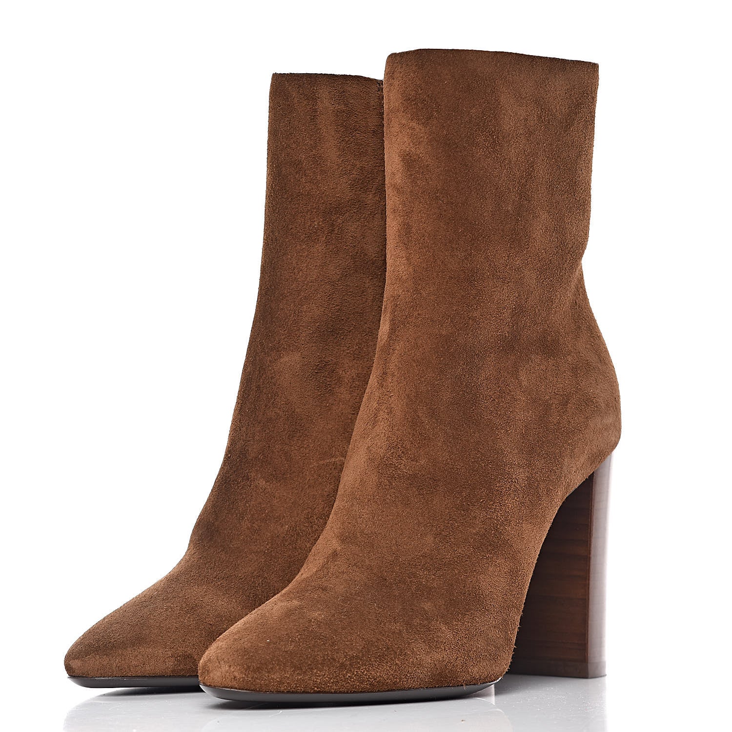 Saint Laurent Suede Loulou Ankle 95 Zip Boot 40 Dark Brown 3 of 10