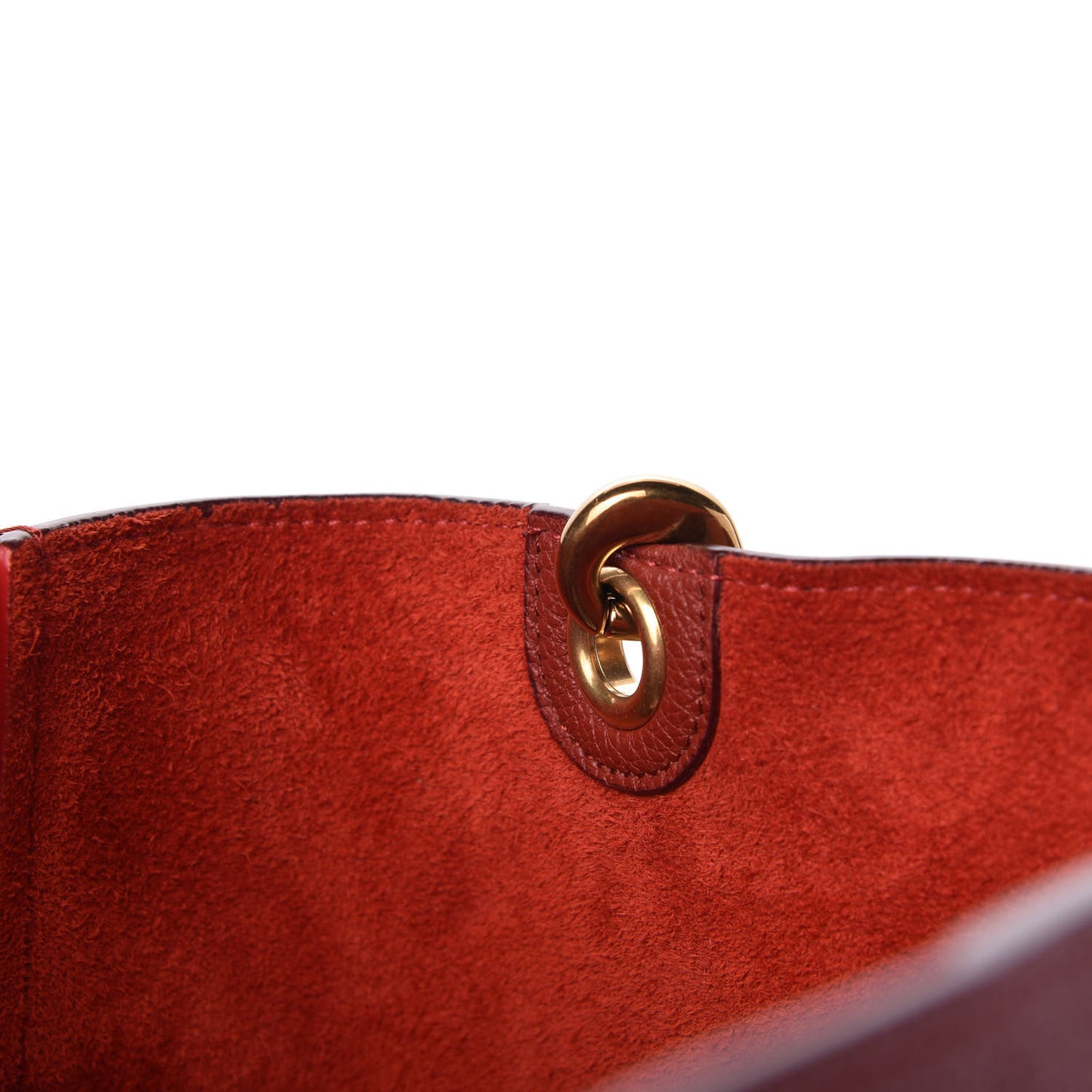 Soft Grained Calfskin Sangle Bucket Bag Red