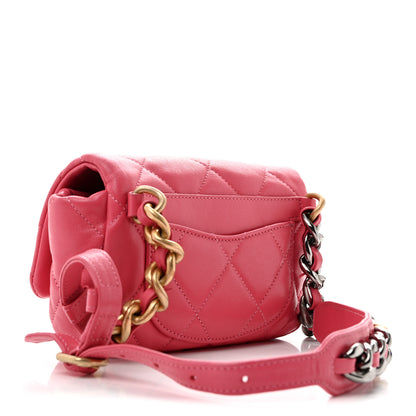 Chanel Lambskin Quilted Chanel 19 Waist Bag Pink 3 of 12