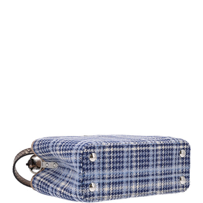 Louis Vuitton Tweed Sequins Snakeskin Capucines BB Blue 4 of 9