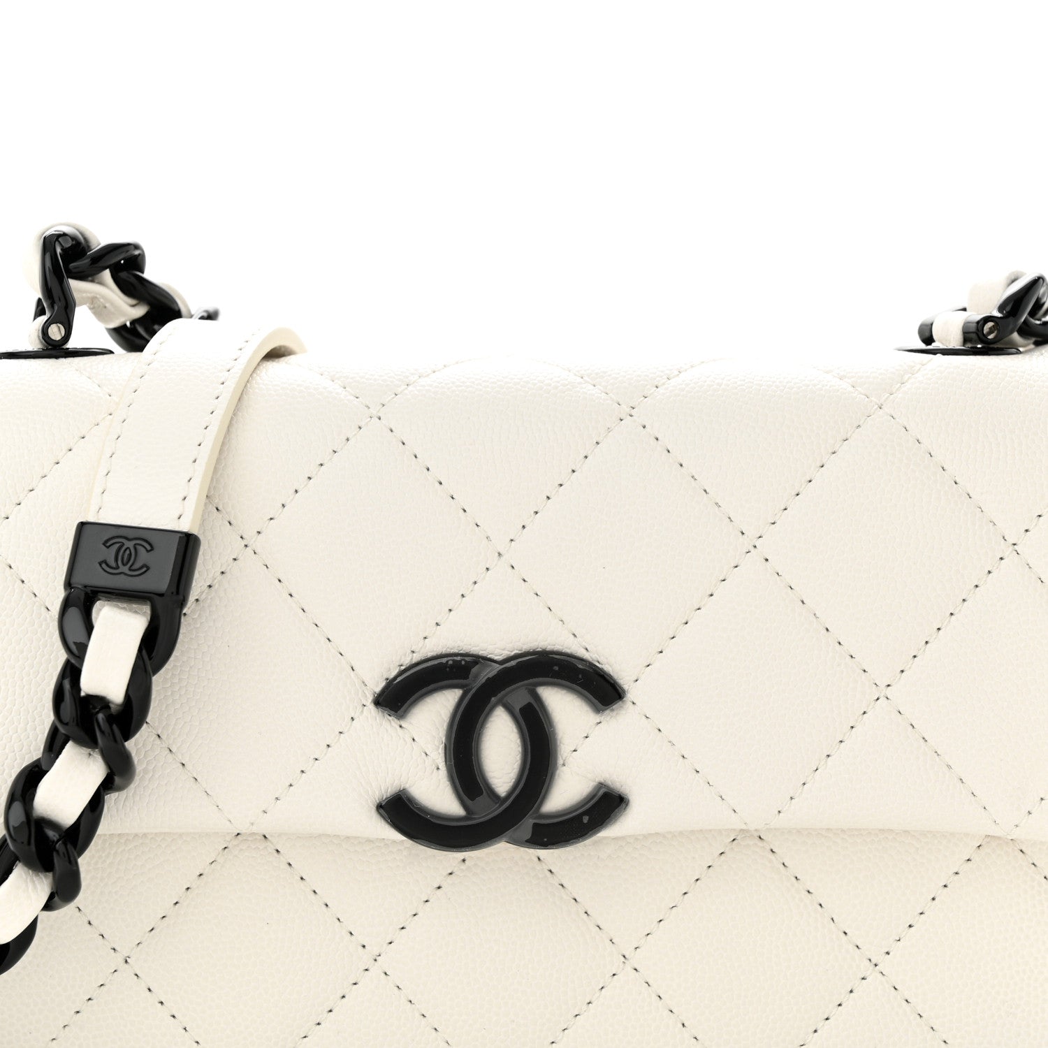 Chanel Caviar Quilted My Everything Small Flap White Black 8 of 12
