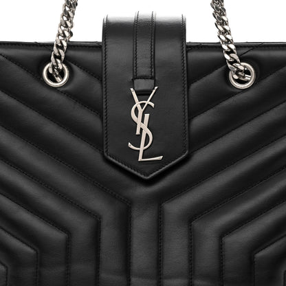 Saint Laurent Calfskin Y Quilted Monogram Large Loulou Shopper Black 8 of 10