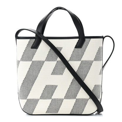 Hermes Swift H Canvas Cabas H En Biais 27 Black Ecru 1 of 9