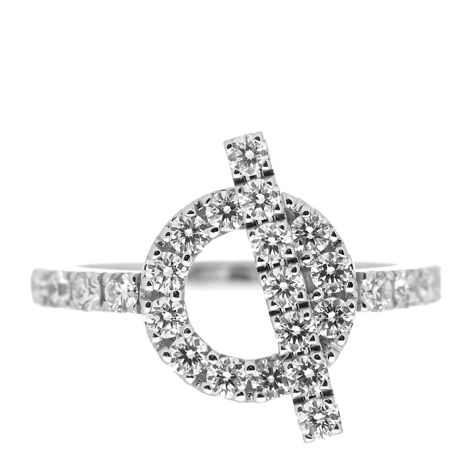 Hermes 18K White Gold Diamond Finesse Ring 50 5.25 2 of 10