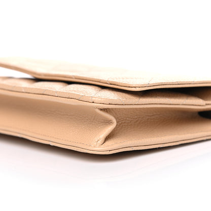 Chanel Caviar Quilted Wallet On Chain WOC Beige 10 of 14