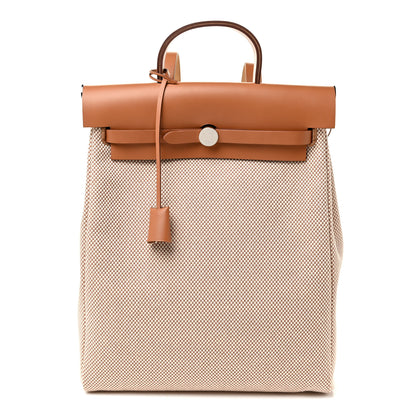 Hermes Vache Hunter Criss Viking Herbag a Dos Retourne Backpack Ecru Beige Naturel 3 of 12