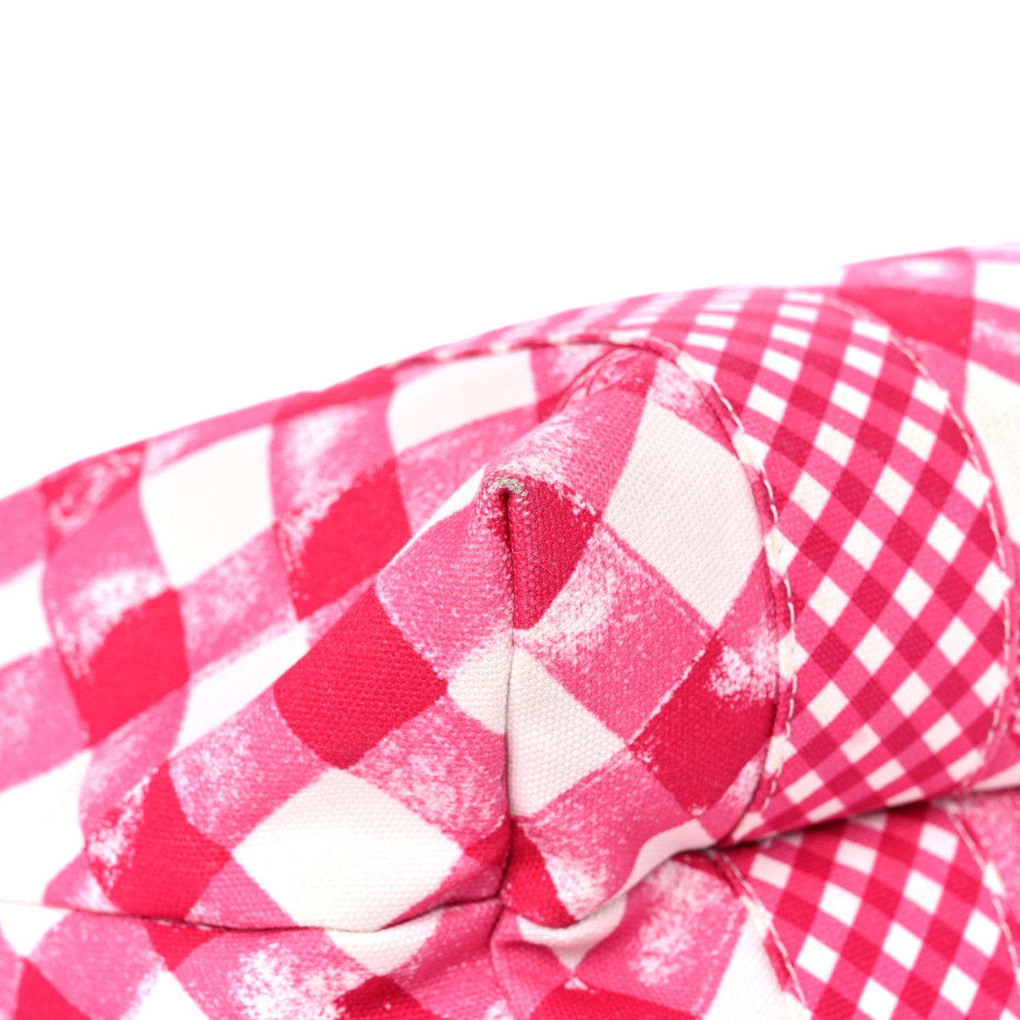 Canvas Gingham Printed Small CC Tote Pink White