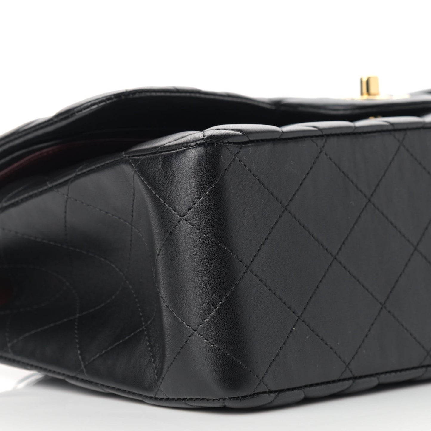 Lambskin Quilted Jumbo Double Flap Black