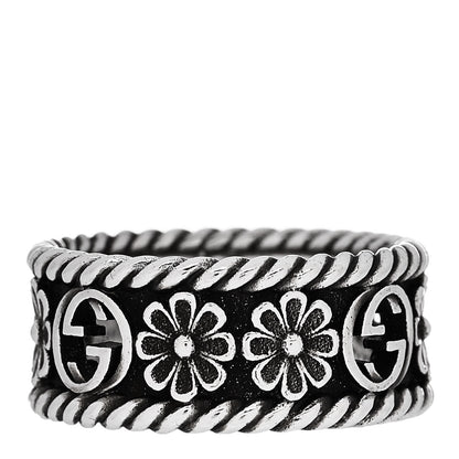 Gucci Sterling Silver Interlocking G Flower Ring 50 5.5 3 of 6