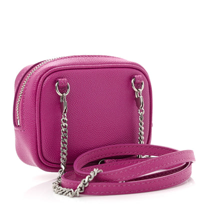 Saint Laurent Grain De Poudre Matelasse Monogram Baby Lou Camera Bag Electric Fuxia 3 of 10