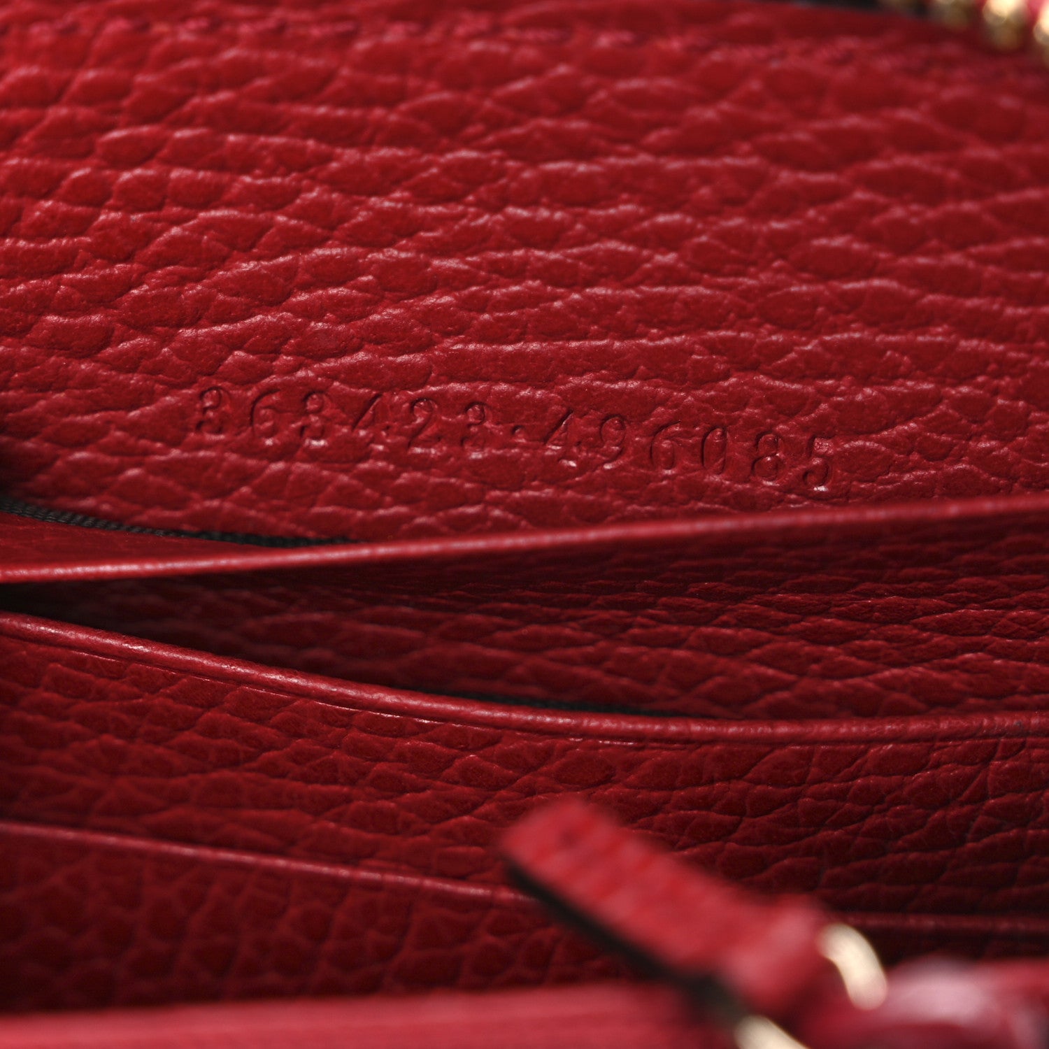 Gucci Monogram Dollar Calfskin Zip Around Wallet Beige Ebony Rosso 7 of 7