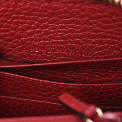 Gucci Monogram Dollar Calfskin Zip Around Wallet Beige Ebony Rosso 7 of 7