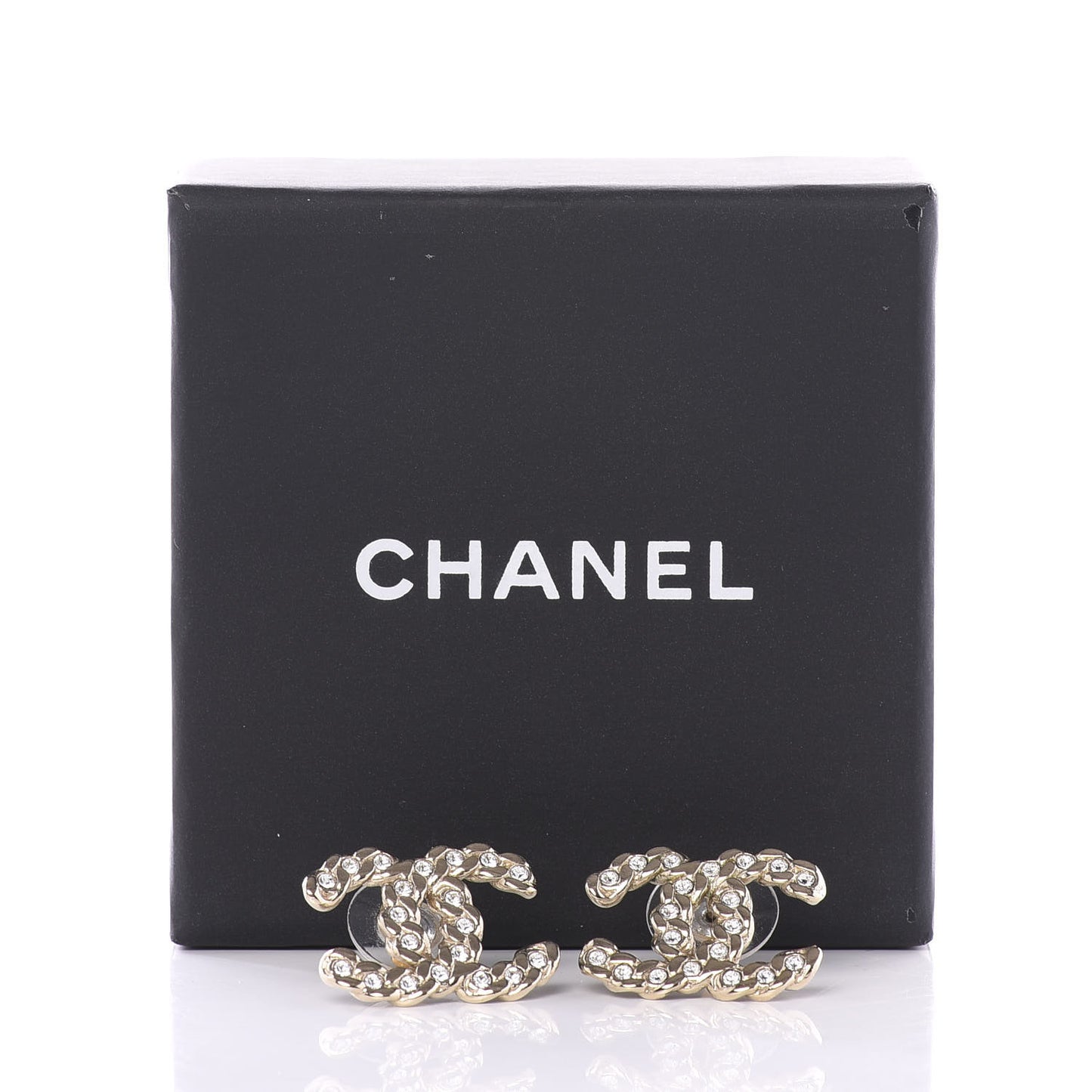 Crystal Pearls Coronation CC Earrings Gold