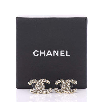Chanel Crystal Pearls Coronation CC Earrings Gold 5 of 5