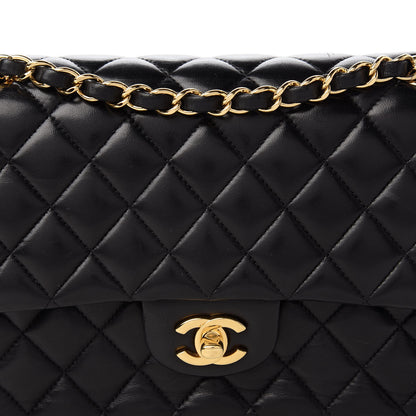 Chanel Lambskin Quilted Medium Double Flap Black 10 of 11