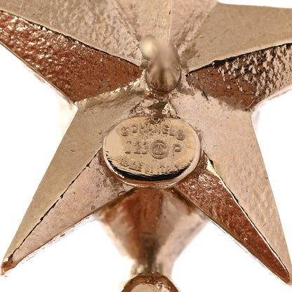 Chanel Crystal Pearl Star CC Pendant Dangle Earrings Gold Blue Pink 4 of 4