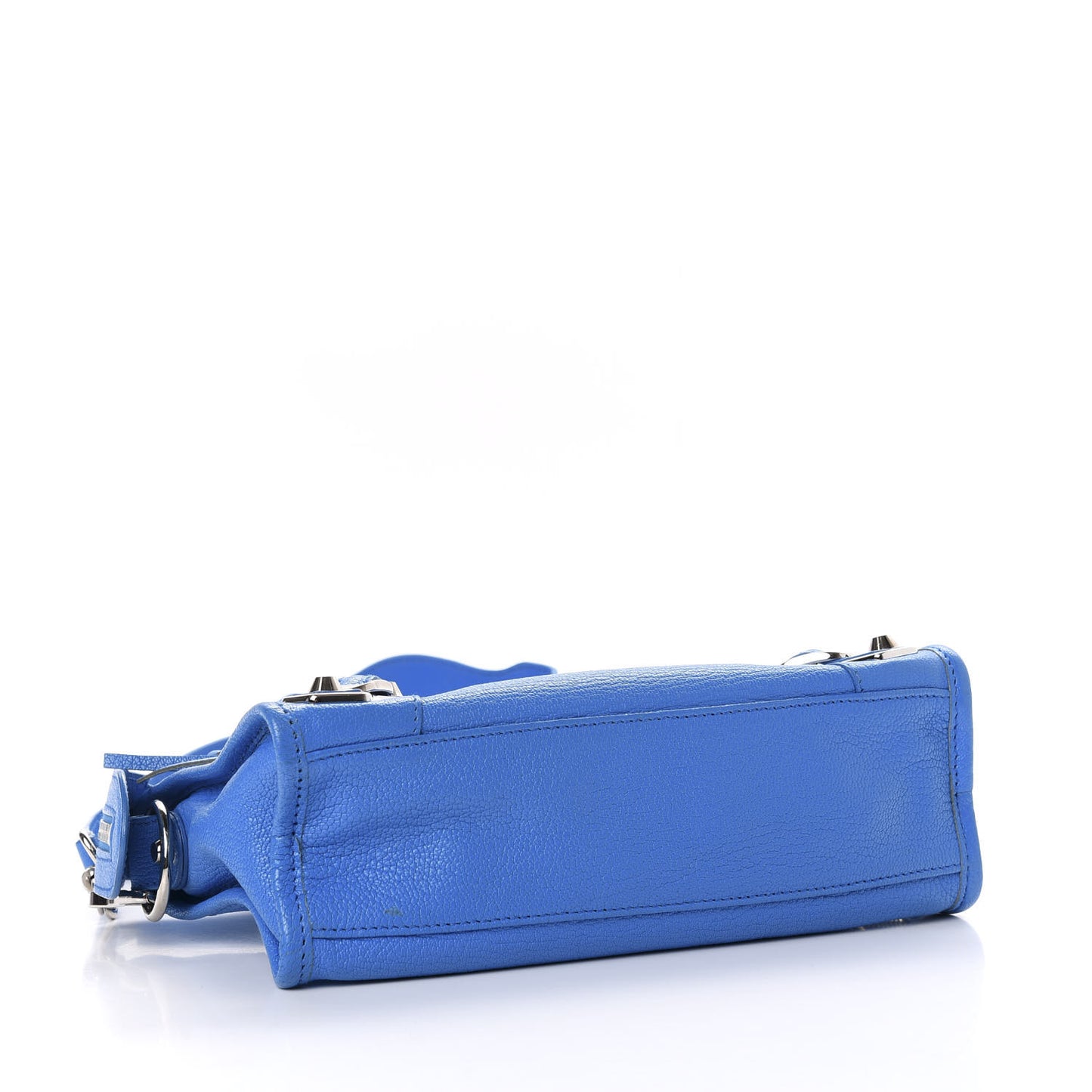 Chevre Gold Metallic Edge Hardware Mini City Bleu Ceylon