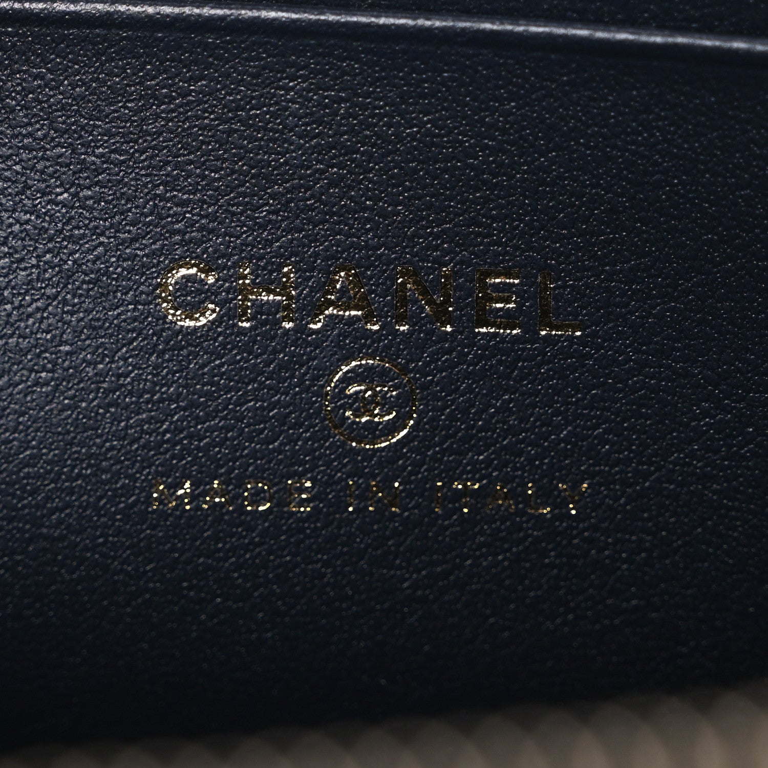 Chanel Denim Quilted Small Vanity Case With Chain Dark Blue Orange 5 of 10