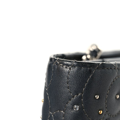 Chanel Lambskin Camellia Studded Wallet on Chain WOC Grey 13 of 16