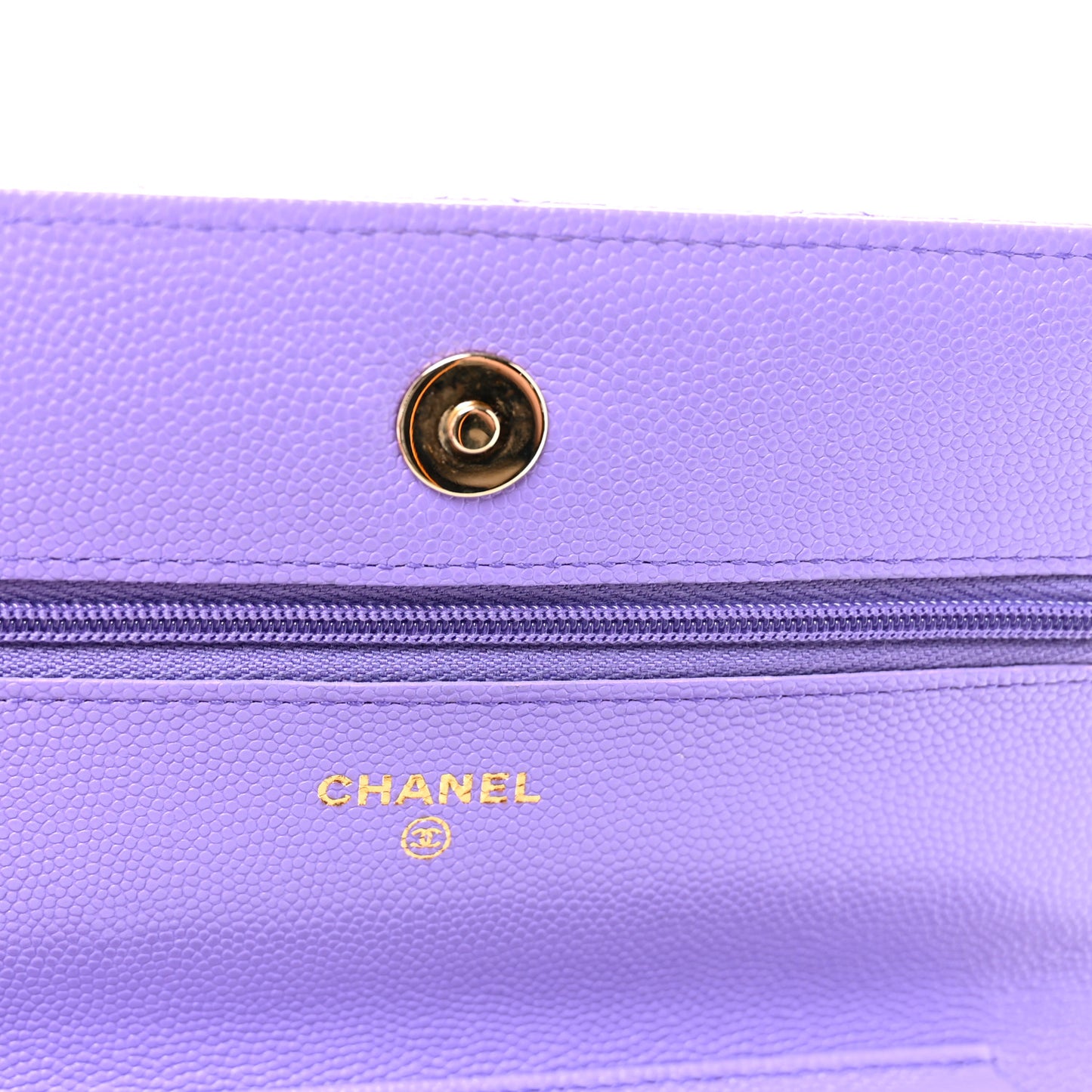 Caviar Quilted Wallet On Chain WOC Purple