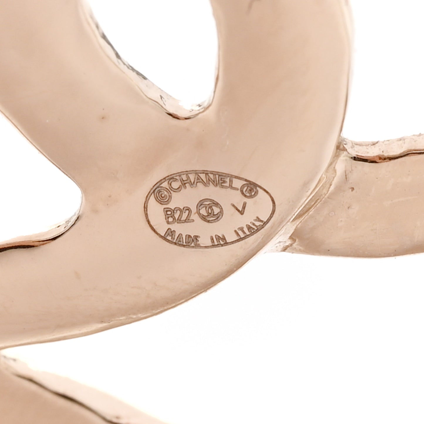 Metal CC Heart Coco In Love Hoop Earrings Gold