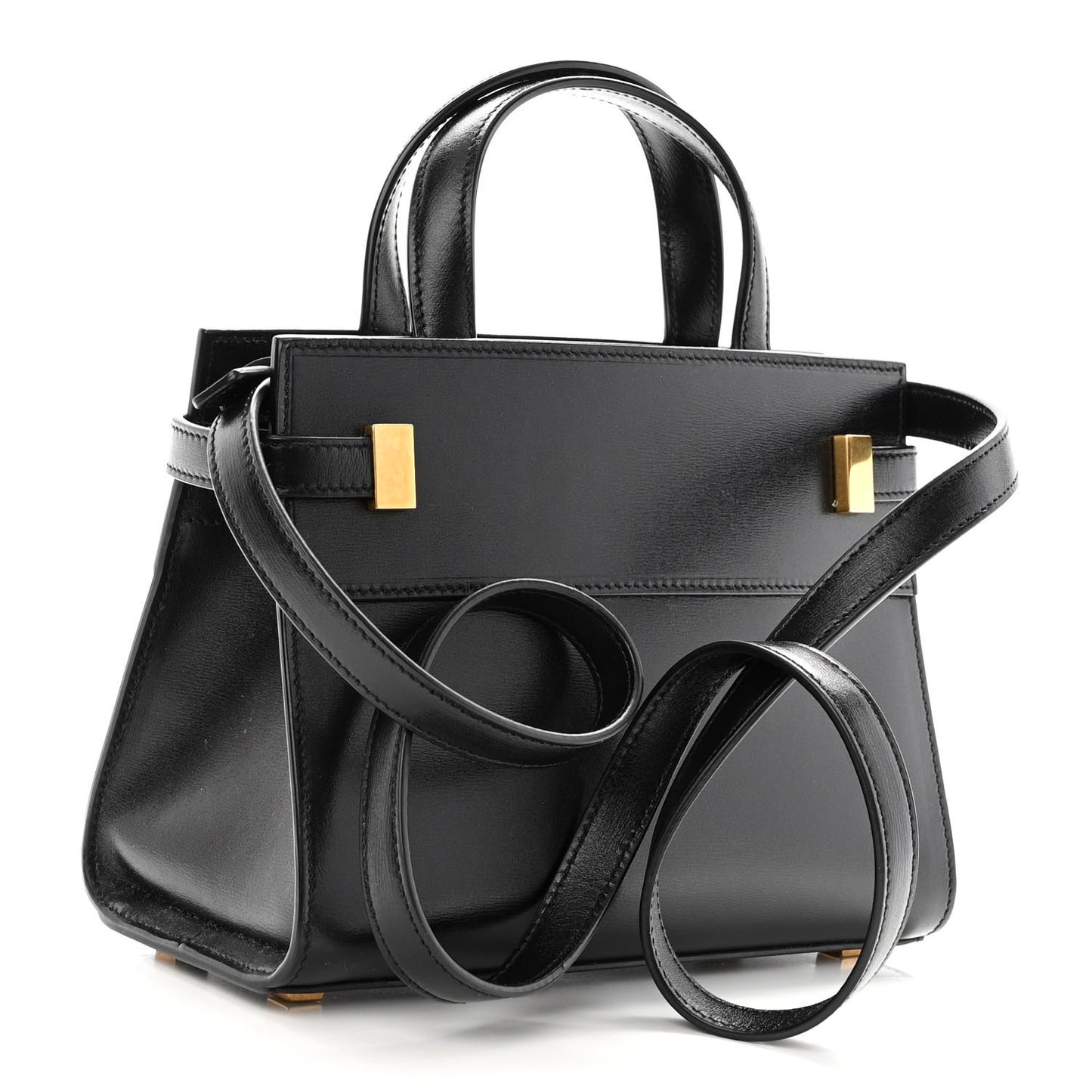 Smooth Calfskin Manhattan Nano Shopper Tote Black