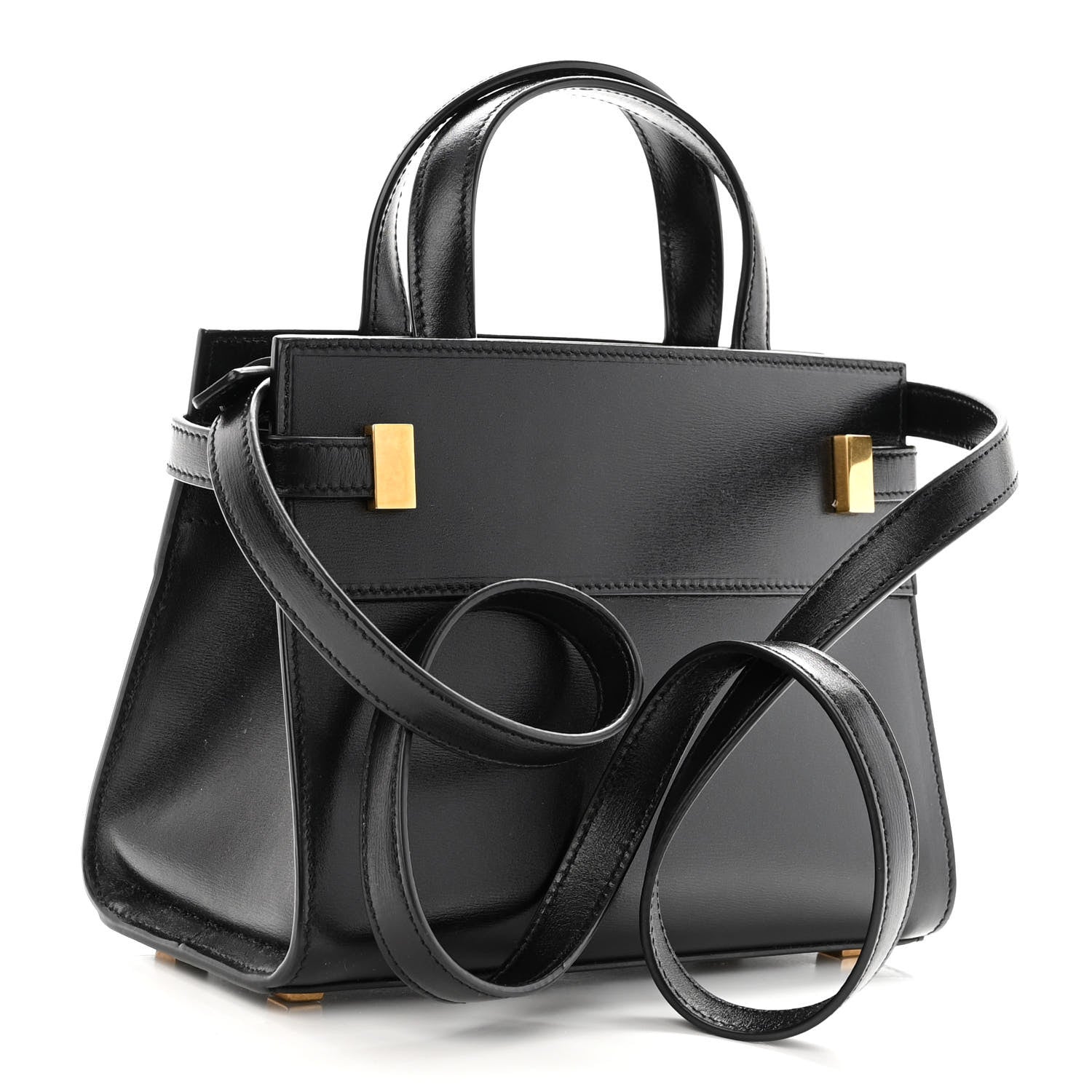Saint Laurent Smooth Calfskin Manhattan Nano Shopper Tote Black 3 of 9