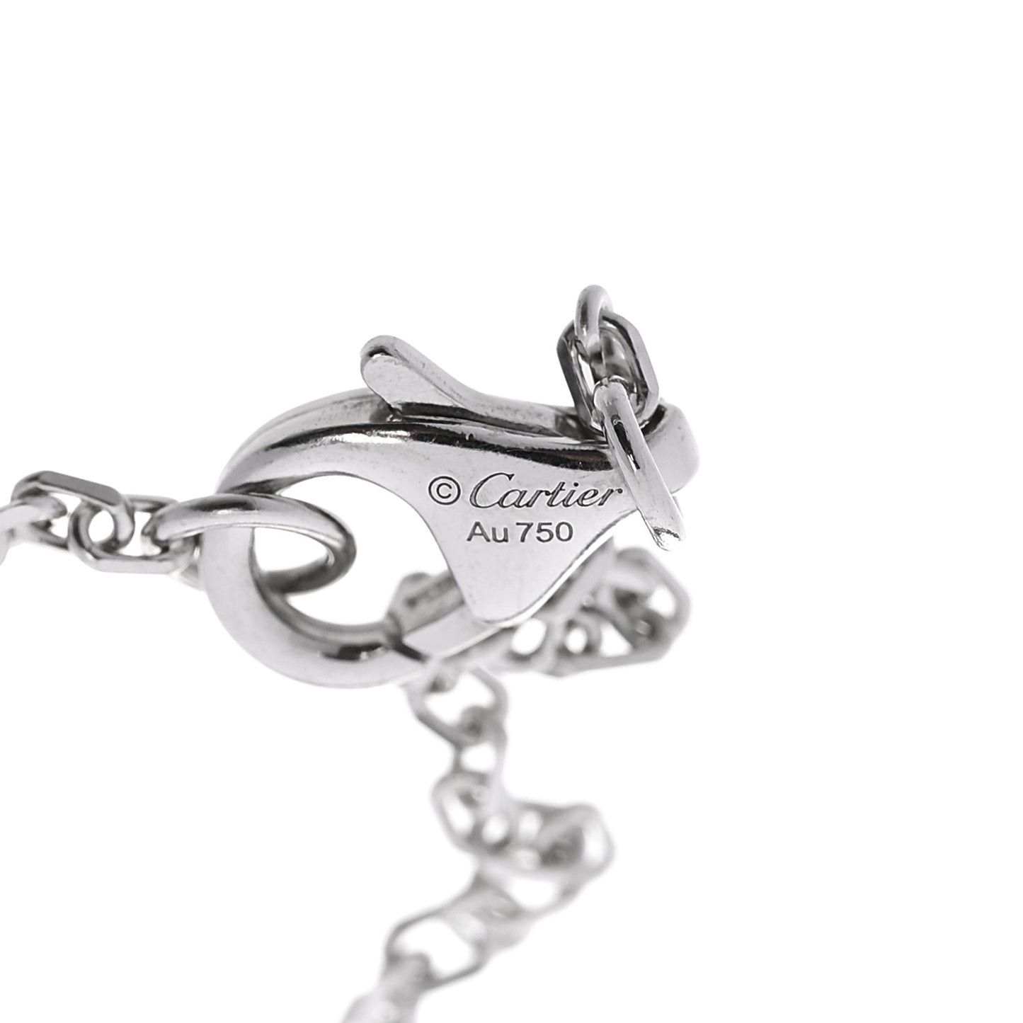18K White Gold Diamond Pave Love Chain Bracelet