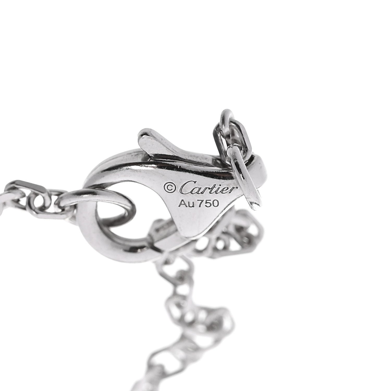 Cartier 18K White Gold Diamond Pave Love Chain Bracelet 3 of 5