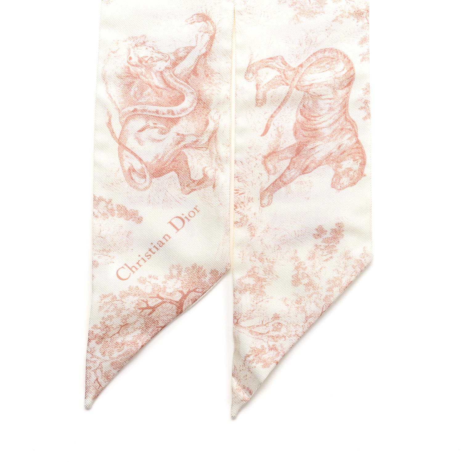 Christian Dior Silk Toile De Jouy Mitzah Scarf Pink 2 of 3
