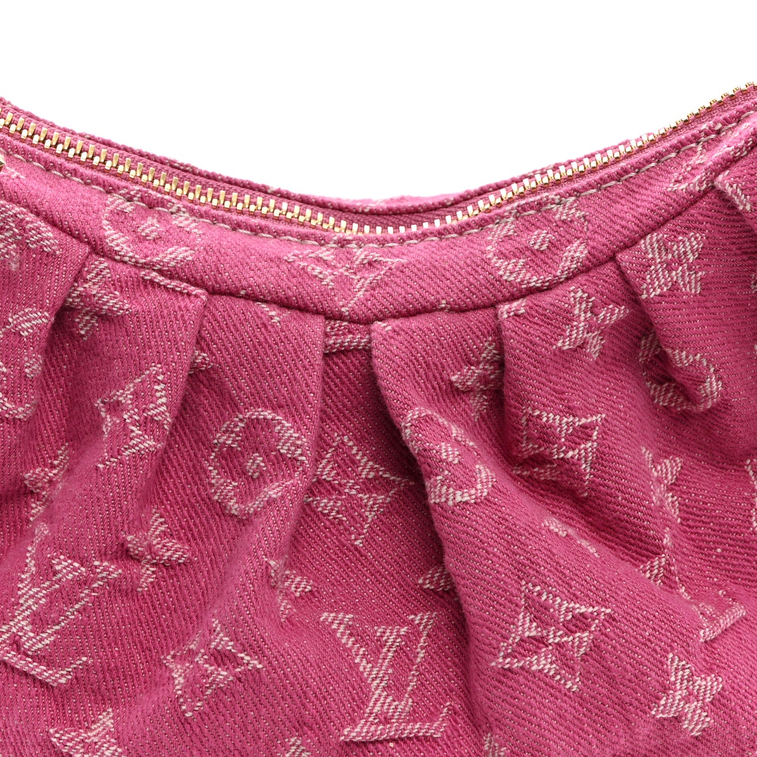Louis Vuitton Monogram Denim Pochette Valley Fuchsia 7 of 9