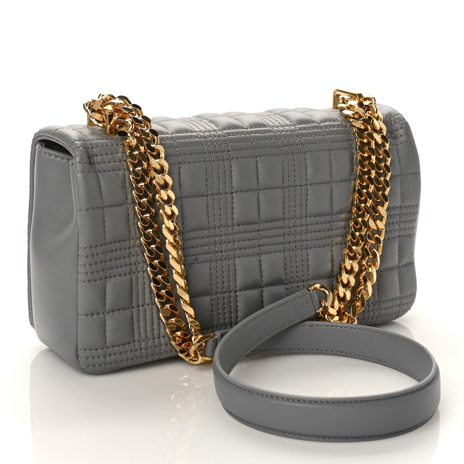 Burberry Lambskin Quilted Small Lola Bag Grey 2 of 8