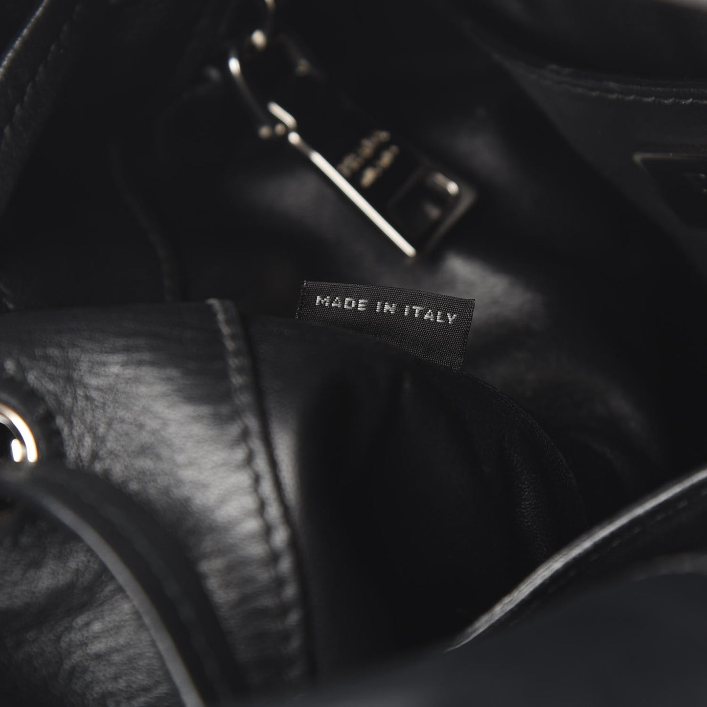 City Calfskin Sport Bucket Bag Black