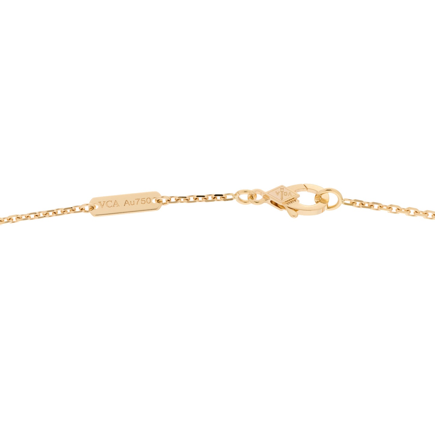 18K Yellow Gold Black Onyx Vintage Alhambra Pendant Necklace