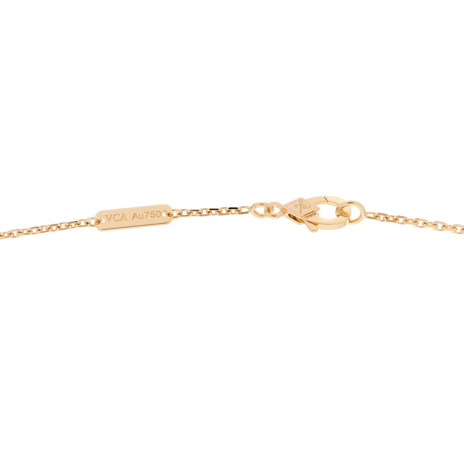 Van Cleef & Arpels 18K Yellow Gold Black Onyx Vintage Alhambra Pendant Necklace 5 of 6