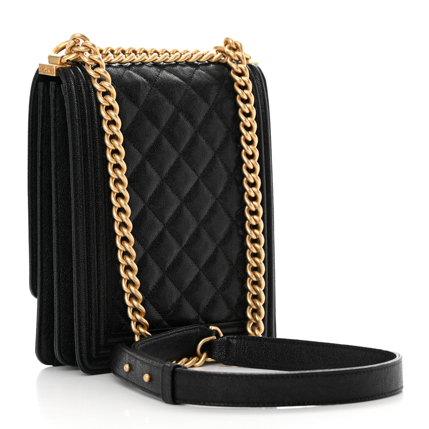 Chanel Caviar Quilted North South Boy Flap Black 3 of 10