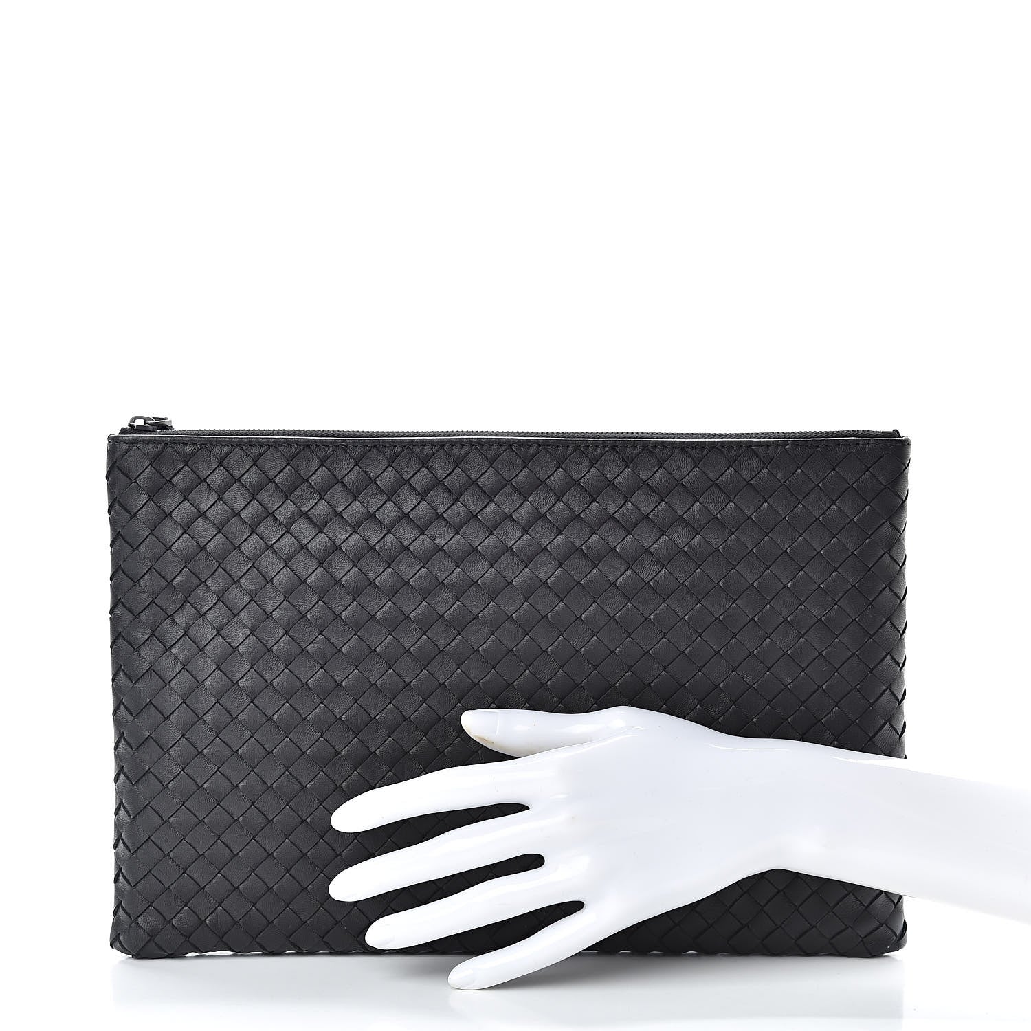 Bottega Veneta Nappa Intrecciato Zip Pouch Black 2 of 7