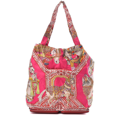 Hermes Silky Pop La Danse du Cheval Marwari Shopper Tote Rouge Casaque 1 of 13