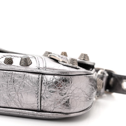 Balenciaga Metallic Agneau Arena Small Le Cagole Sling Bag Silver 10 of 10