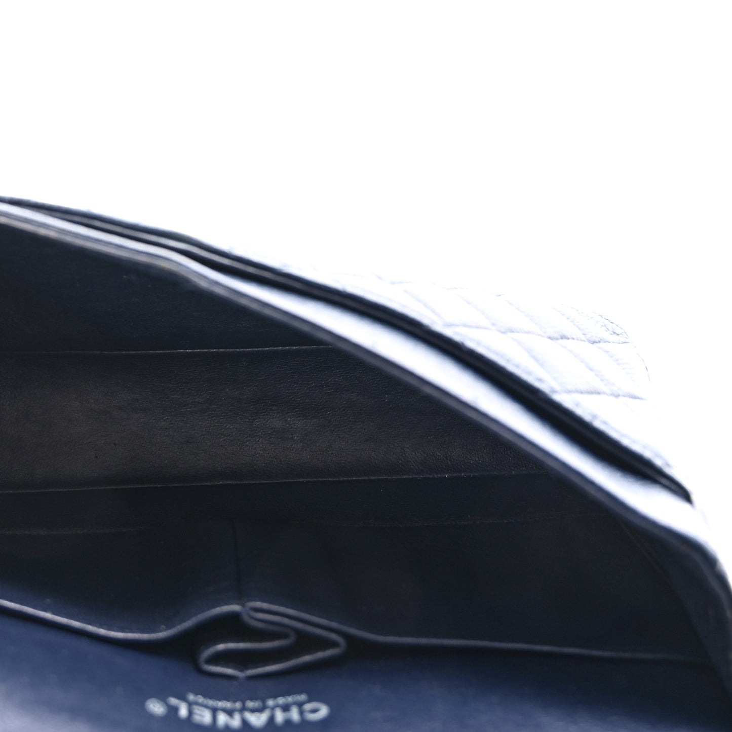 Caviar Quilted Medium Double Flap Navy