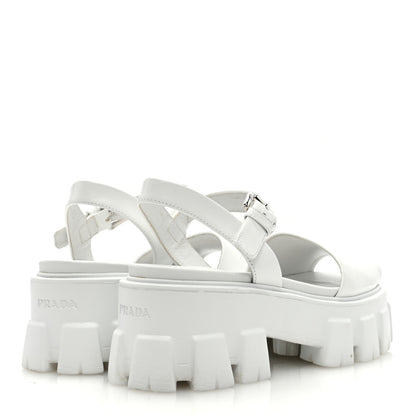 Prada Spazzolato Monolith 55mm Sandals 35 White 4 of 11
