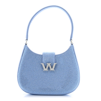 Alexander Wang Calfskin Satin Crystal Embellished Small Legacy Glitter Hobo Oxford 1 of 10
