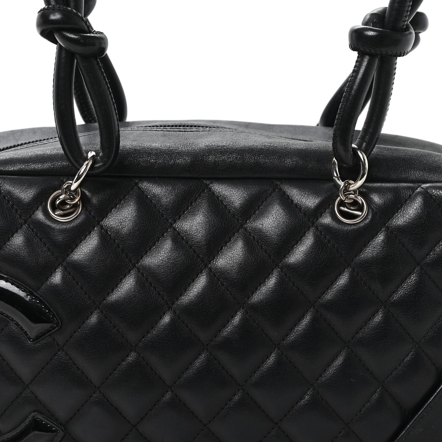 Calfskin Quilted Large Cambon Bowler Black