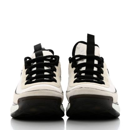 Chanel Velvet Calfskin Mixed Fibers CC Sneakers 38.5 Ivory Black 2 of 12