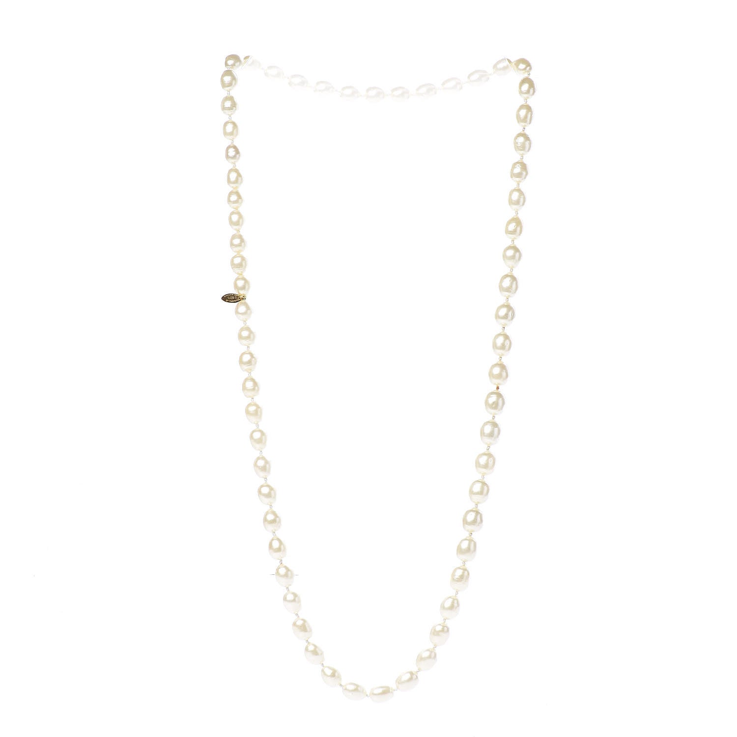 Chanel Baroque Pearl Long Necklace Gold 3 of 4