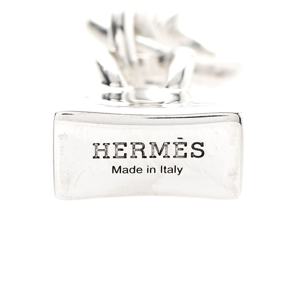 Hermes Sterling Silver Birkin Amulette Pendant Necklace 4 of 5