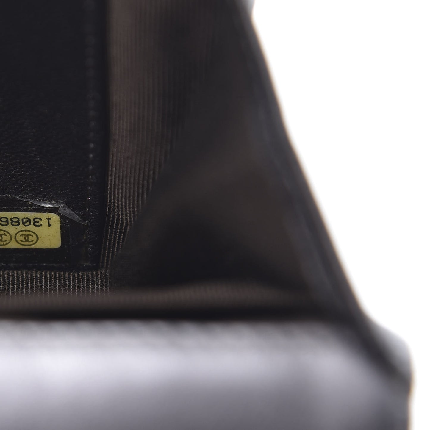 Iridescent Lambskin Quilted Wallet On Chain WOC Grey